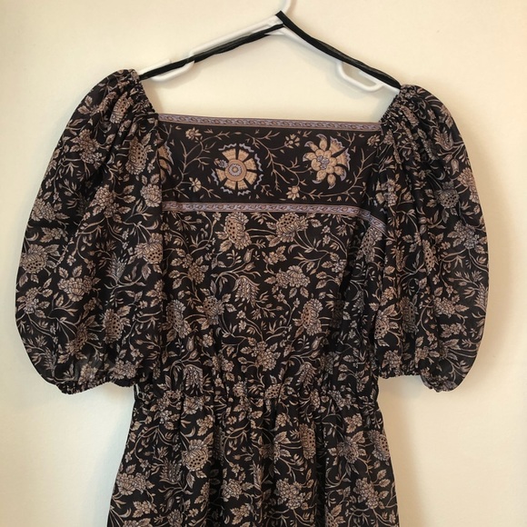 Vintage boho dress with puff sleeves - Picture 4 of 8